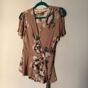 Elegant floral wrap top!